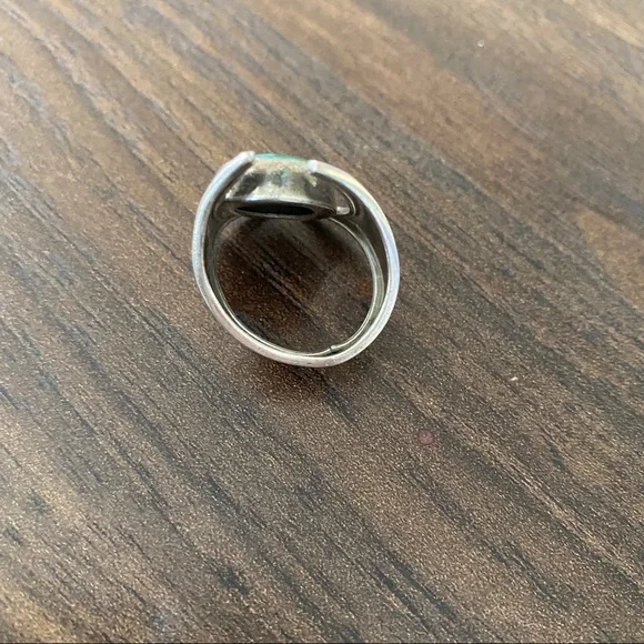 Turquoise Ring adjustable sterling  silver 925 size 7 - Picture 3 of 5